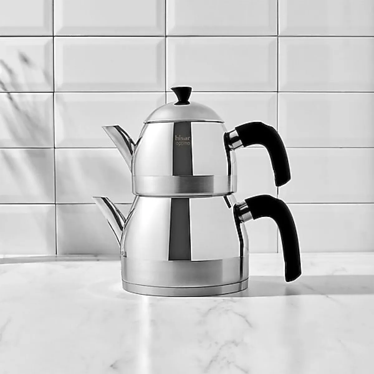 Hisar Optima Venüs Soft Touch Çelik Çaydanlık