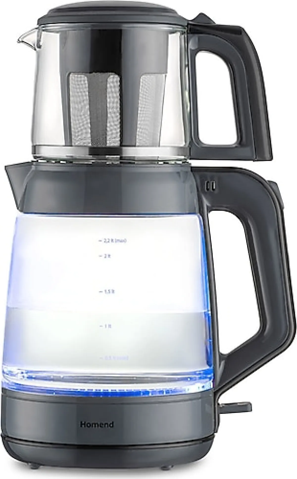 Homend Infinity 1764H Antrasit Siyah 1900 W Cam Çay Makinesi