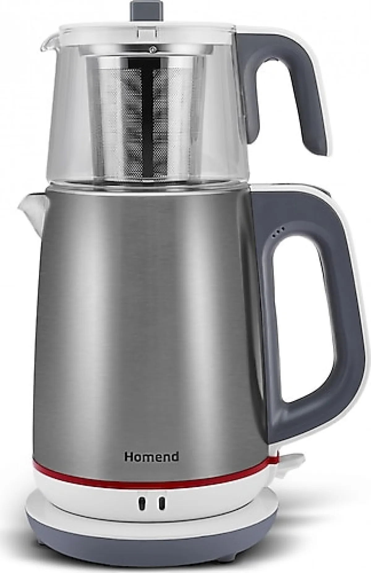 Homend Royaltea 1751H Inox Beyaz 1800 W Cam Demlikli Çay Makinesi