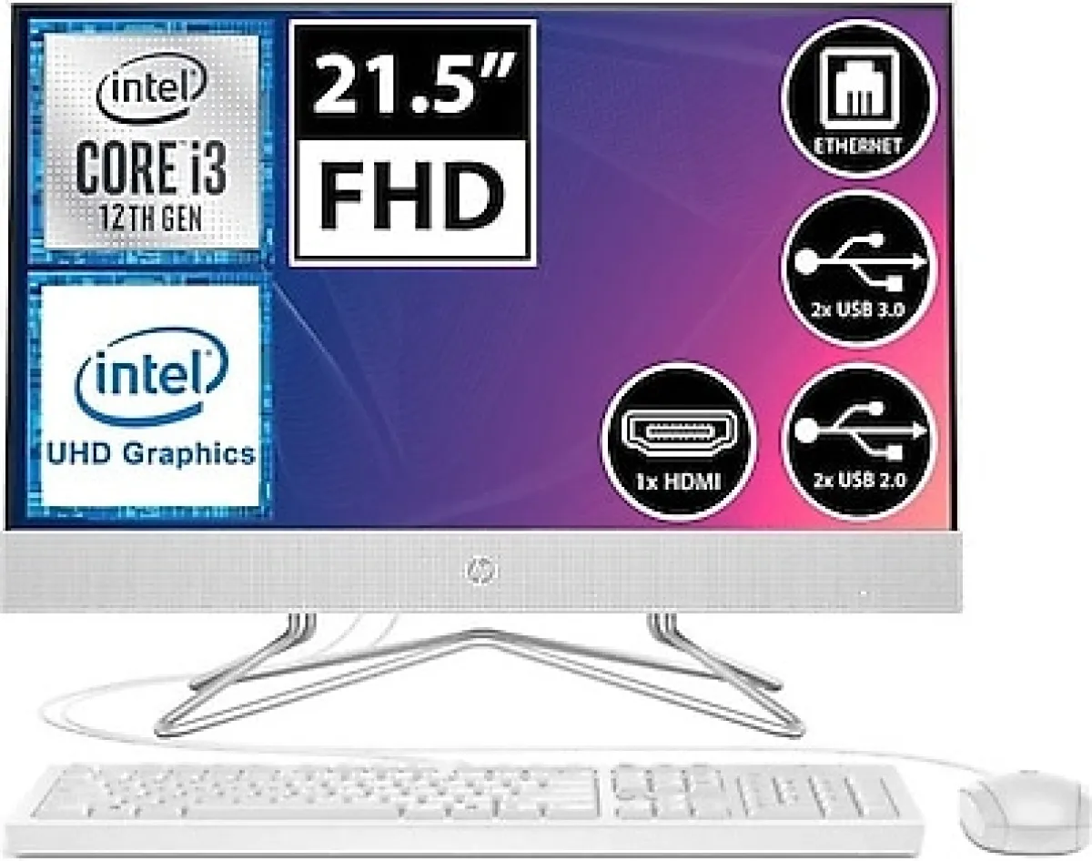 HP 200 G4 5W7P0ES i3-1215U 4 GB 256 GB SSD UHD Graphics 21.5" Full HD All in One PC