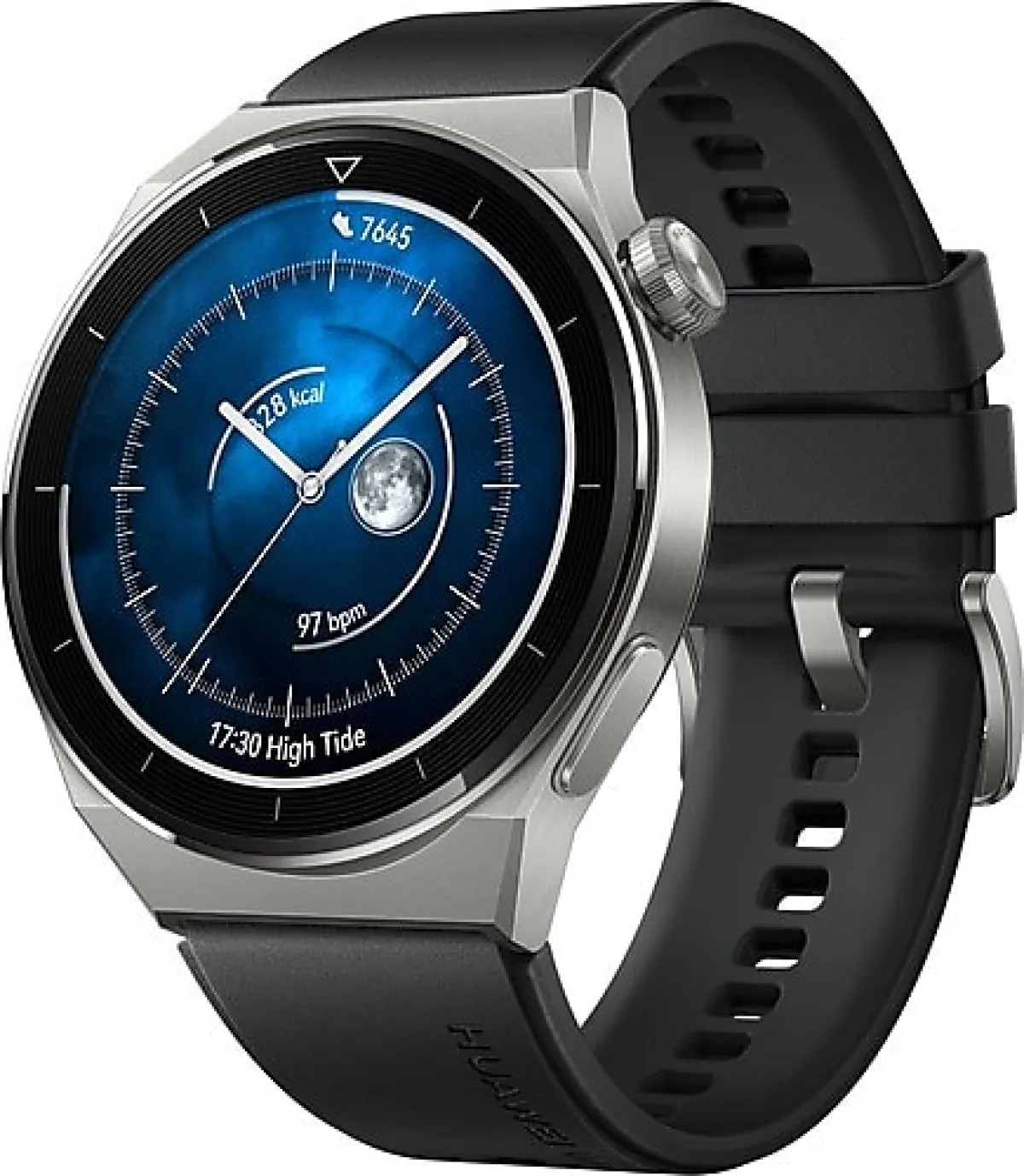 Huawei Watch GT 3 Pro 46mm Titanyum Kasa ve Siyah Kauçuk Kayış Akıllı Saat