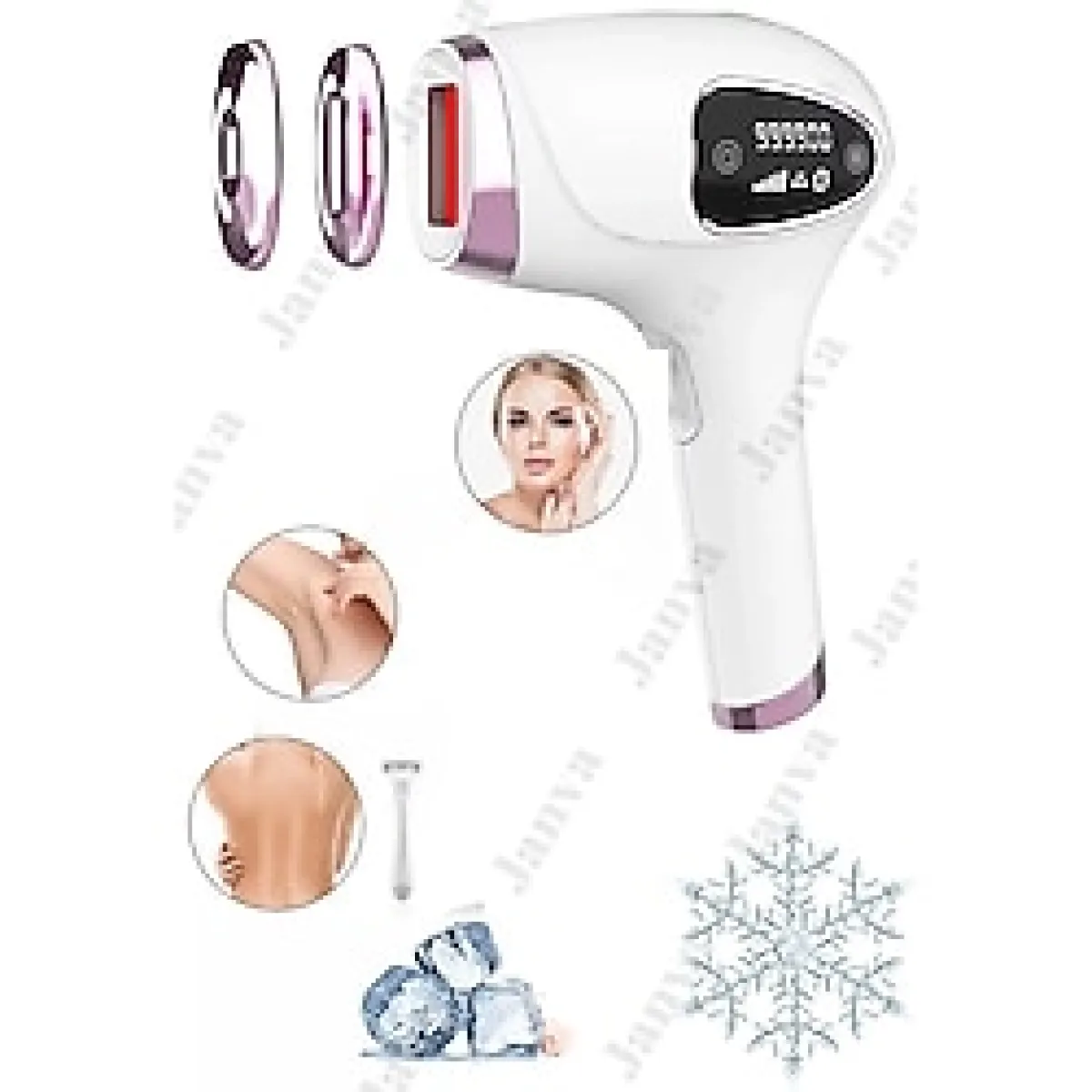 Janva Soğuk Buz İpl Lazer Epilasyon 999.999 Atım Otomatik/Manuel Dokunmatik Ekran Ağrısız Vücut Yüz Cihazı