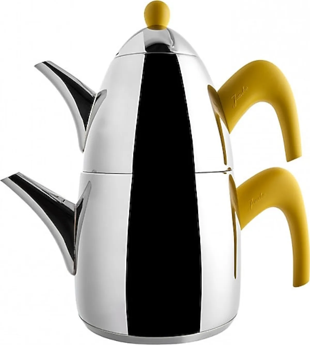 Jumbo 6500 Sarı Bakalit Saplı Büyük Boy Çelik Çaydanlık