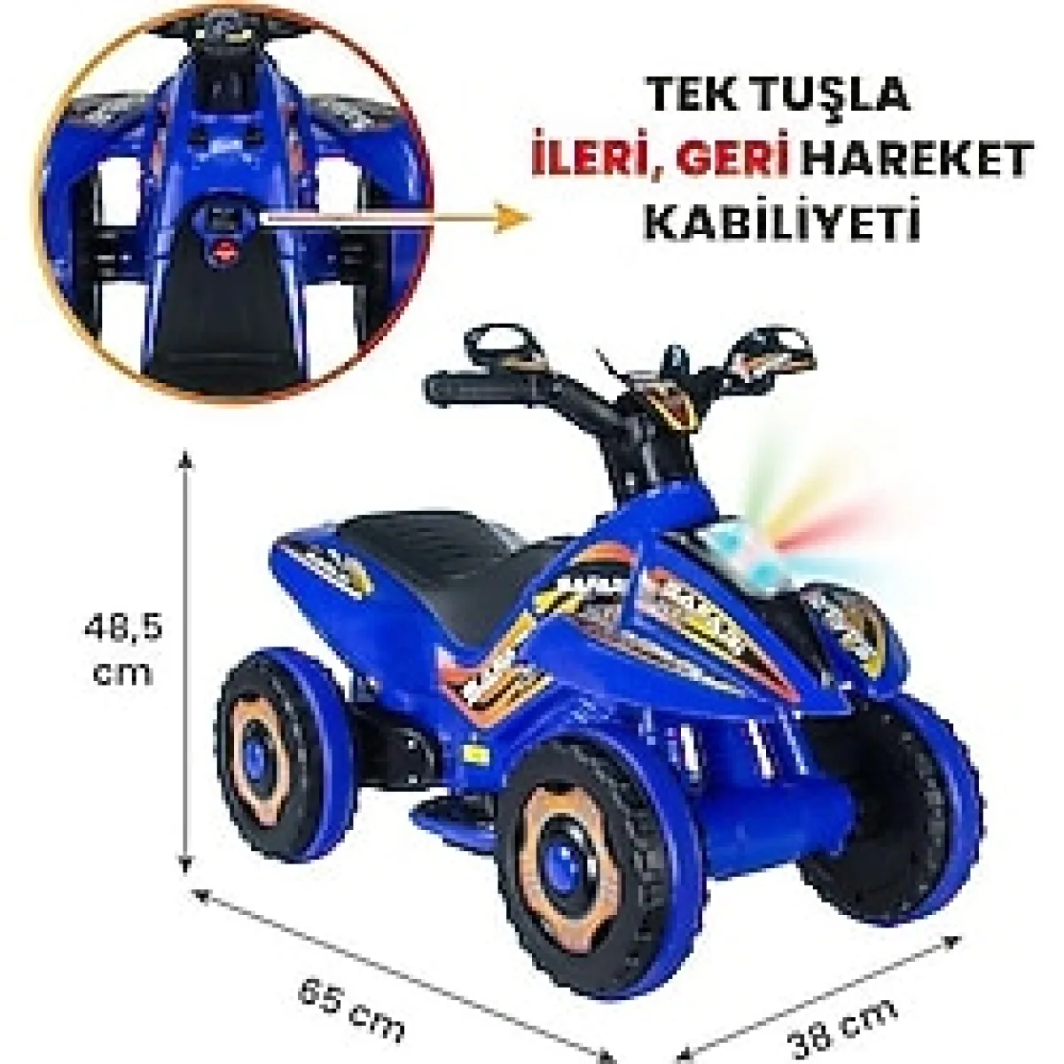 Jusso Çılgın Arazi Fast Kamarot Akülü Arazi Aracı 12 V 25 kg Kapasiteyle Eğlenceli Deneyim - Lacivert