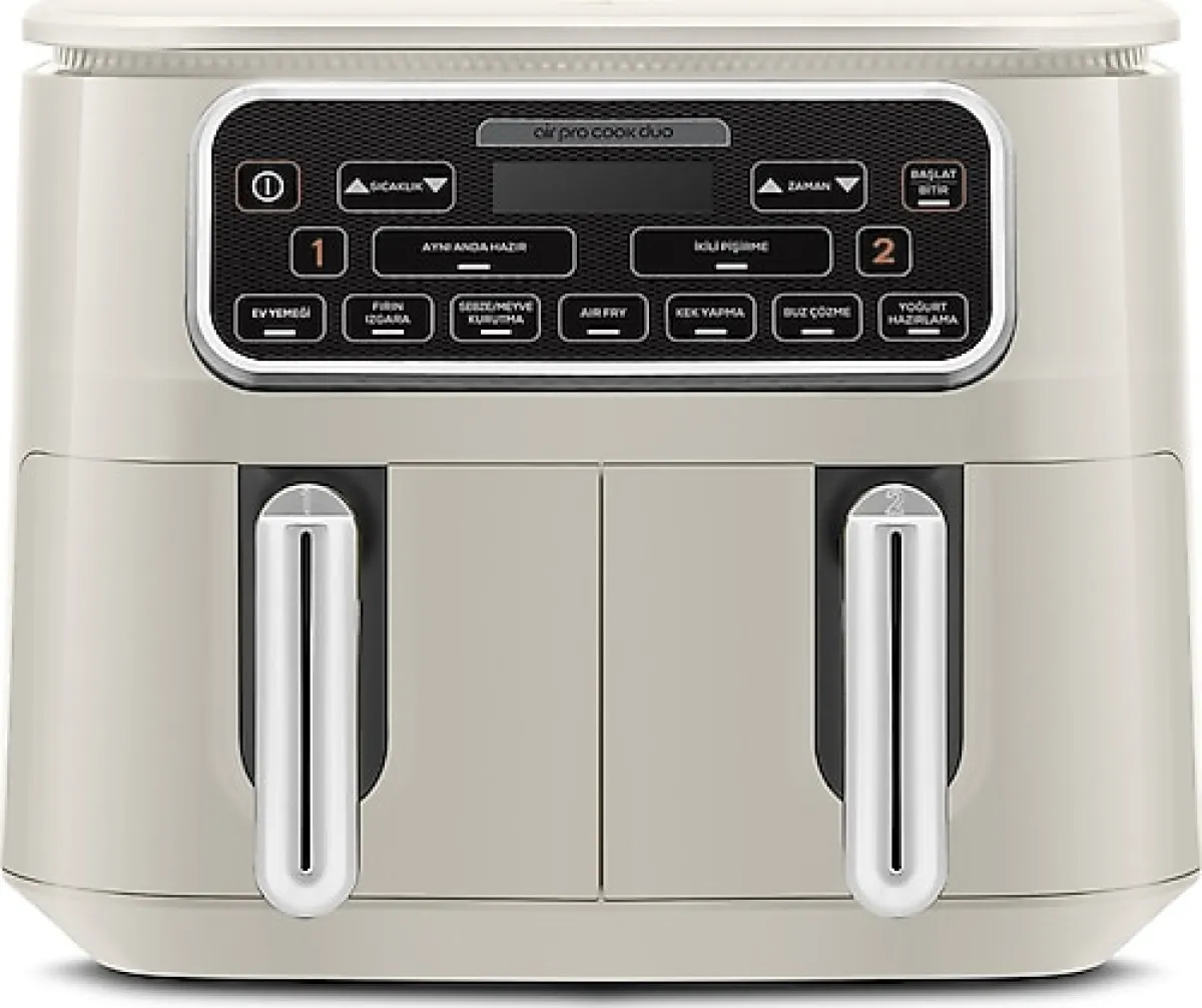 Karaca Air Pro Cook Duo Ev Yemeği XXXL 8 lt Starlight Yağsız Fritöz