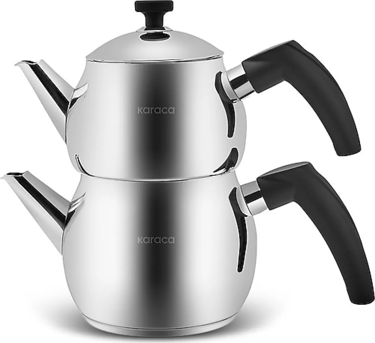 Karaca Alim Bakalit Saplı Midi Boy Çelik Çaydanlık
