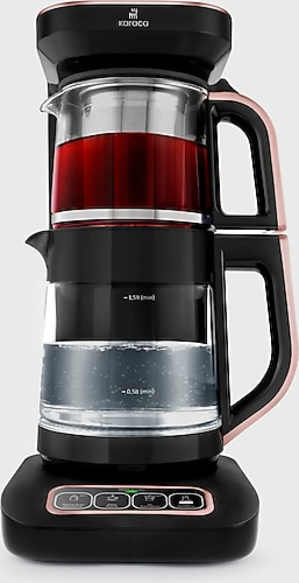 Karaca Çaysever Robotea Pro Connect 4in1 2500 W Rose Gold Konuşan Cam Çay Makinesi