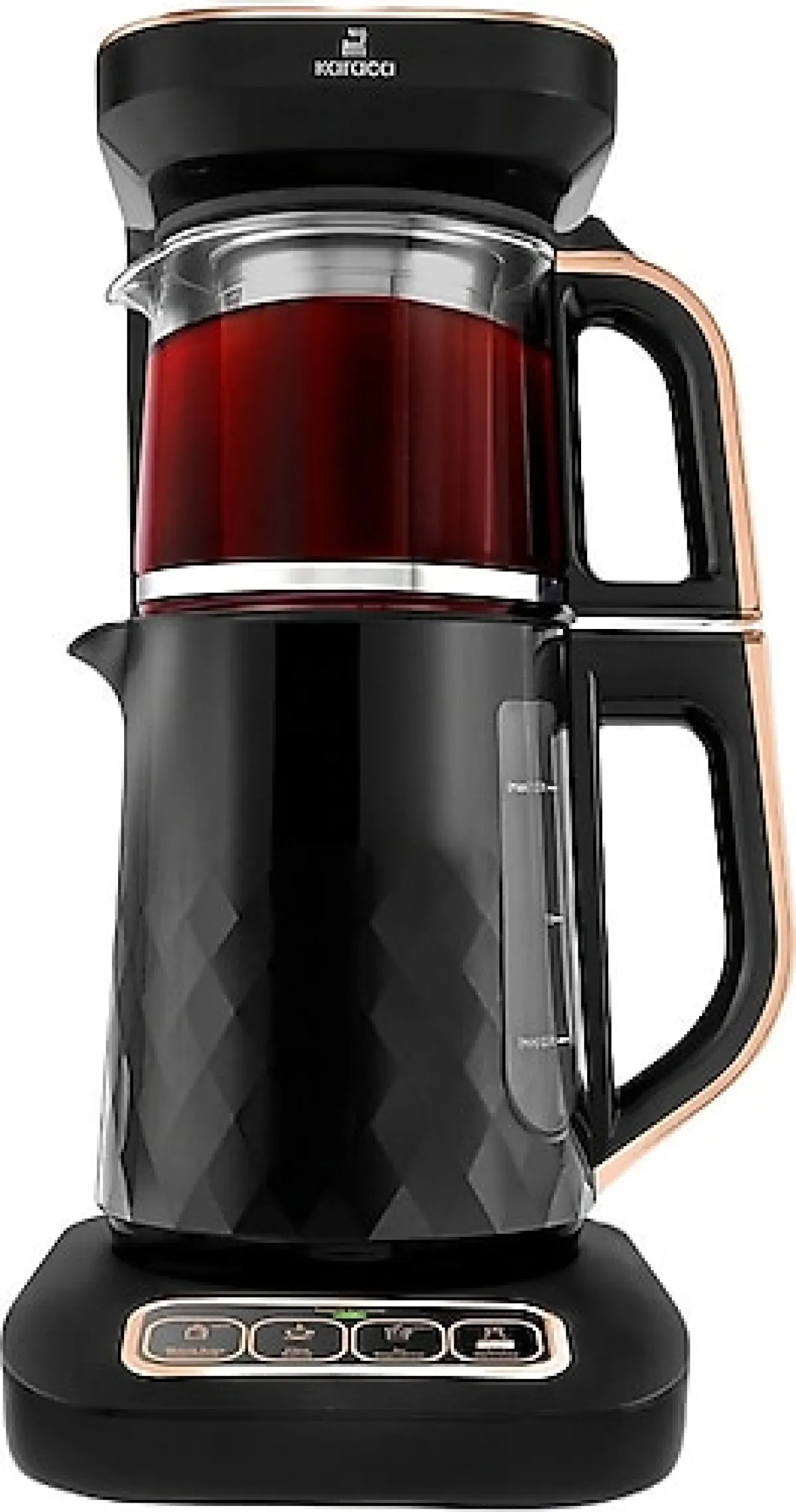 Karaca Çaysever Robotea Pro Quartz 4in1 2500 W Konuşan Cam Demlikli Çay Makinesi