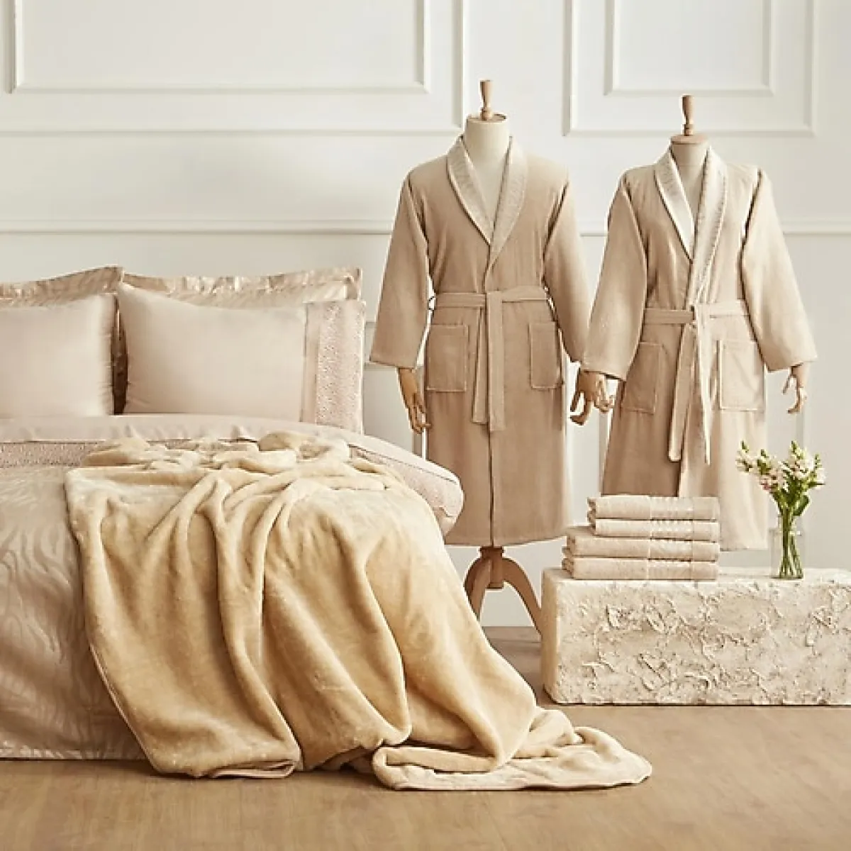 Karaca Home Nehir Gold 14 Parça Çeyiz Seti