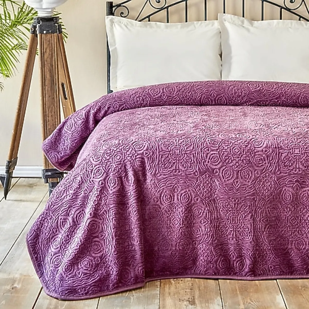 Karaca Home Scala Mürdüm 180x220 cm Tek Kişilik Battaniye