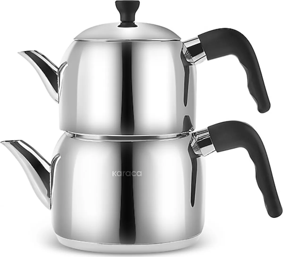 Karaca Nero Bakalit Saplı Midi Boy Çelik Çaydanlık