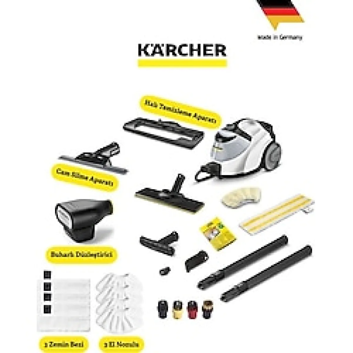 Karcher Karcher Sc 5 Easyfix Iron Full Pack Temizlik Sınıfının En Güçlü Buharlı Temizleyicisi-Sertleşmiş Kurumuş Kirleri, Buhar Gücüyle Kolayca Söker - Beyaz