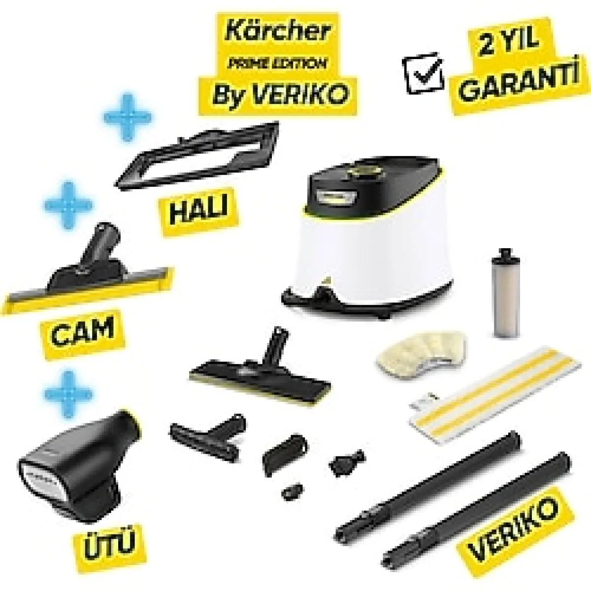 Karcher Sc 3 Deluxe Easyfix Prime Paket by Veriko Buharlı Temizleme Makinesi Halı, Cam ve Ütü Dahil Beyaz