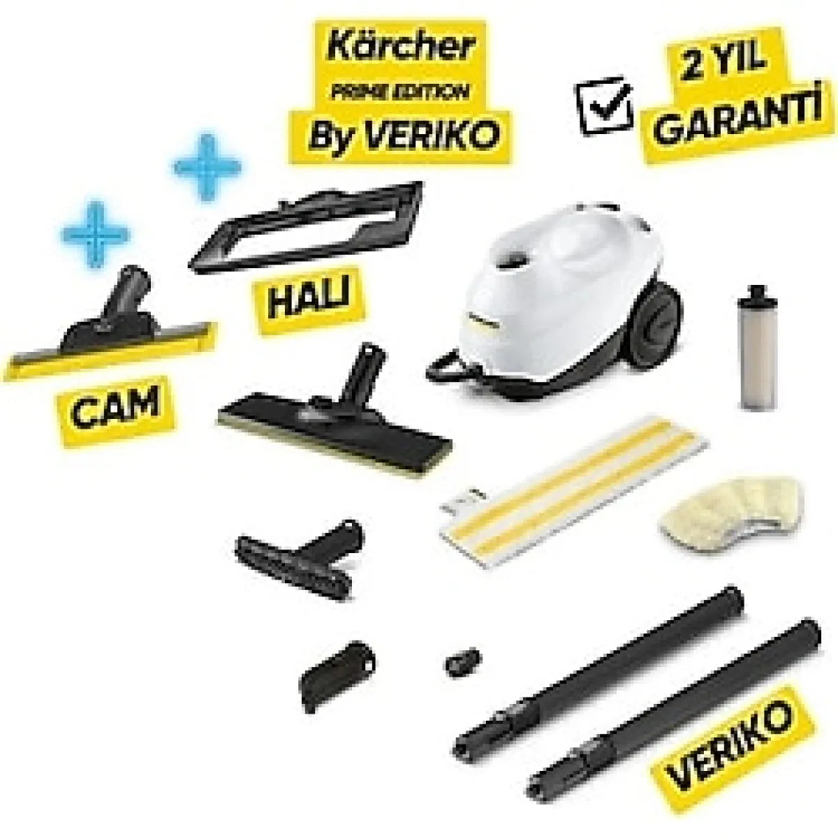 Karcher Sc 3 Easyfix 1900 W Güçlü Buharlı Temizlik Makinesi Cam ve Halı Başlığı ile Beyaz