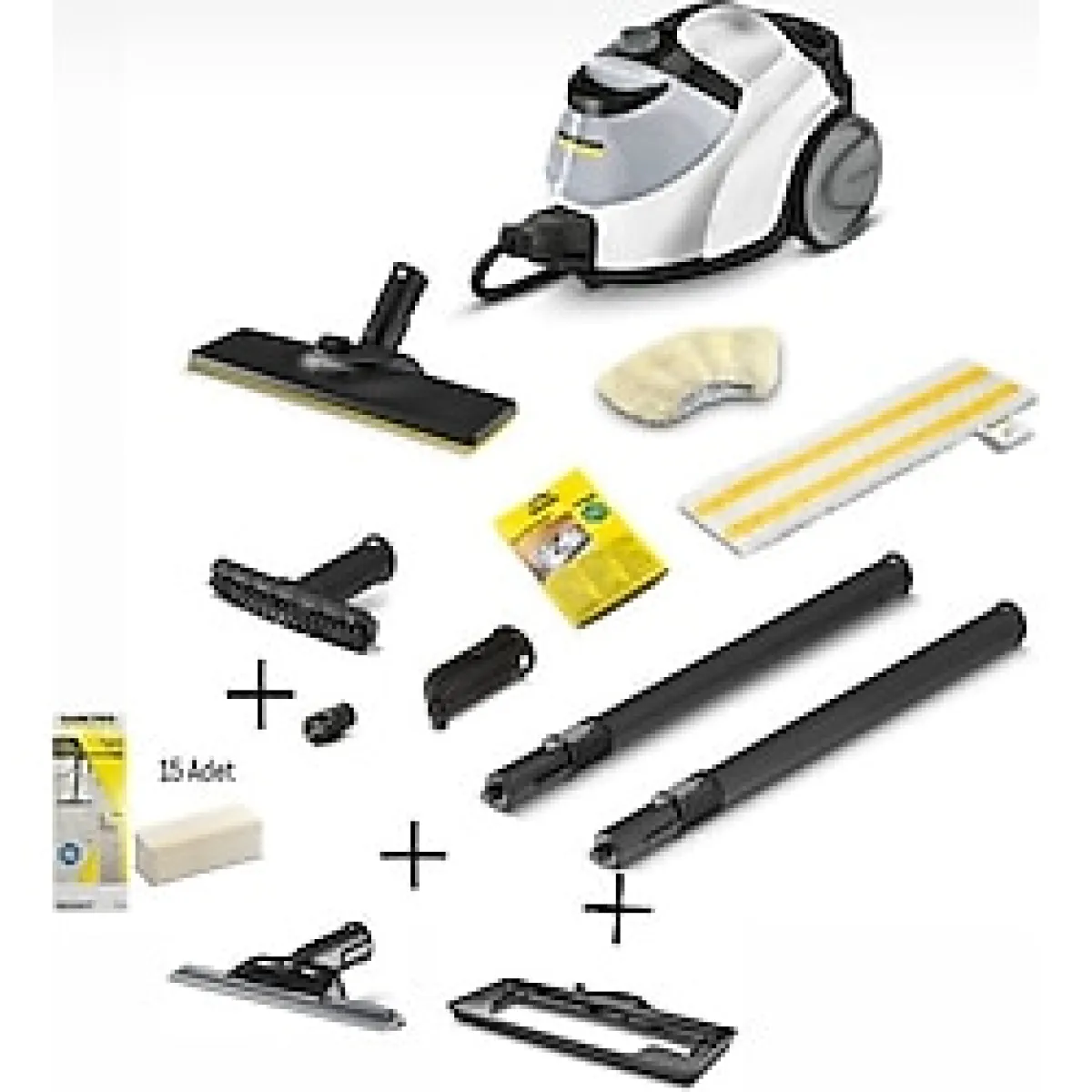 Karcher SC 5 EasyFix IronPlug + CamTemizlemeAparatı+ HalıBaşlığı+ 15 Adet Mikrofiber Bez