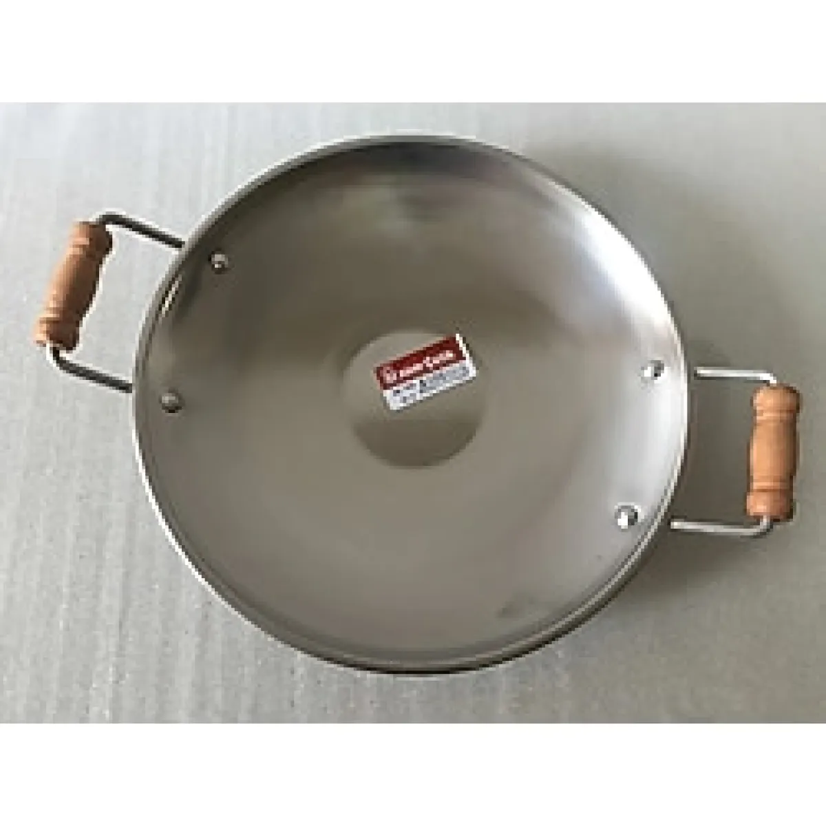 Kavurma Sacı - No:2 -32 CM - Krom Çelik - Ahşap Kulplu - Sac Tava