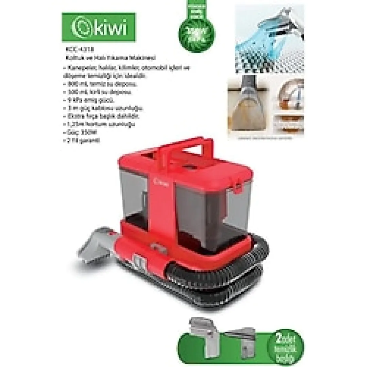 Kiwi KCC-4318 Kırmızı Koltuk ve Halı Yıkama Makinesi