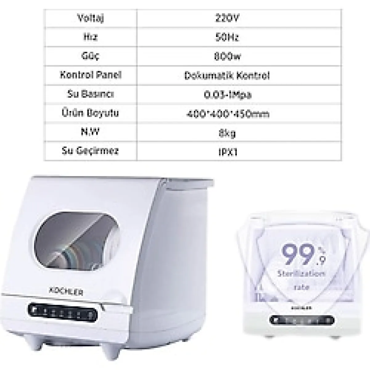 Kochler Kompakt Mini Bulaşık Makinesi