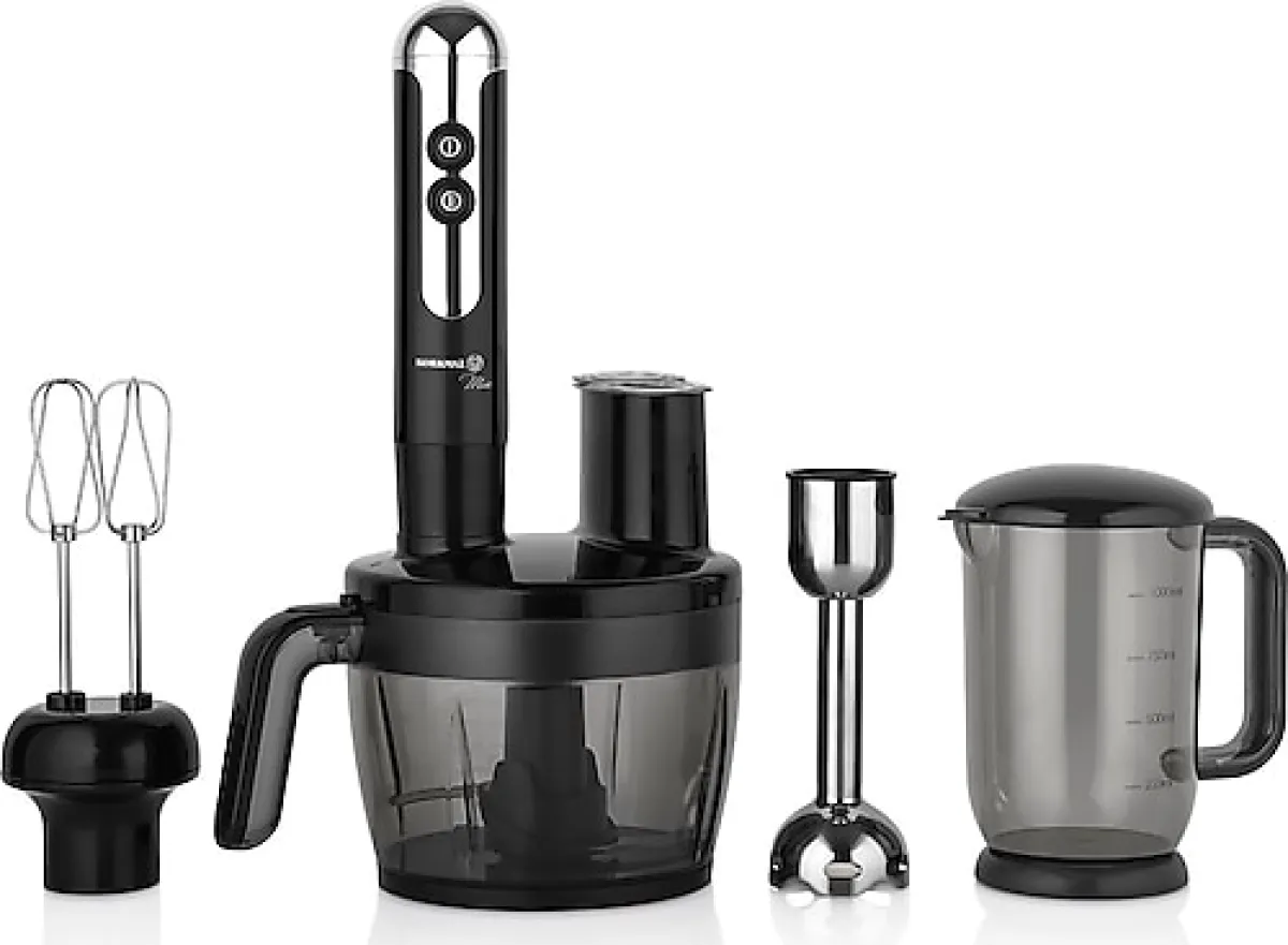Korkmaz A457-06 Mia Multi Siyah Krom 1300 W Blender Seti