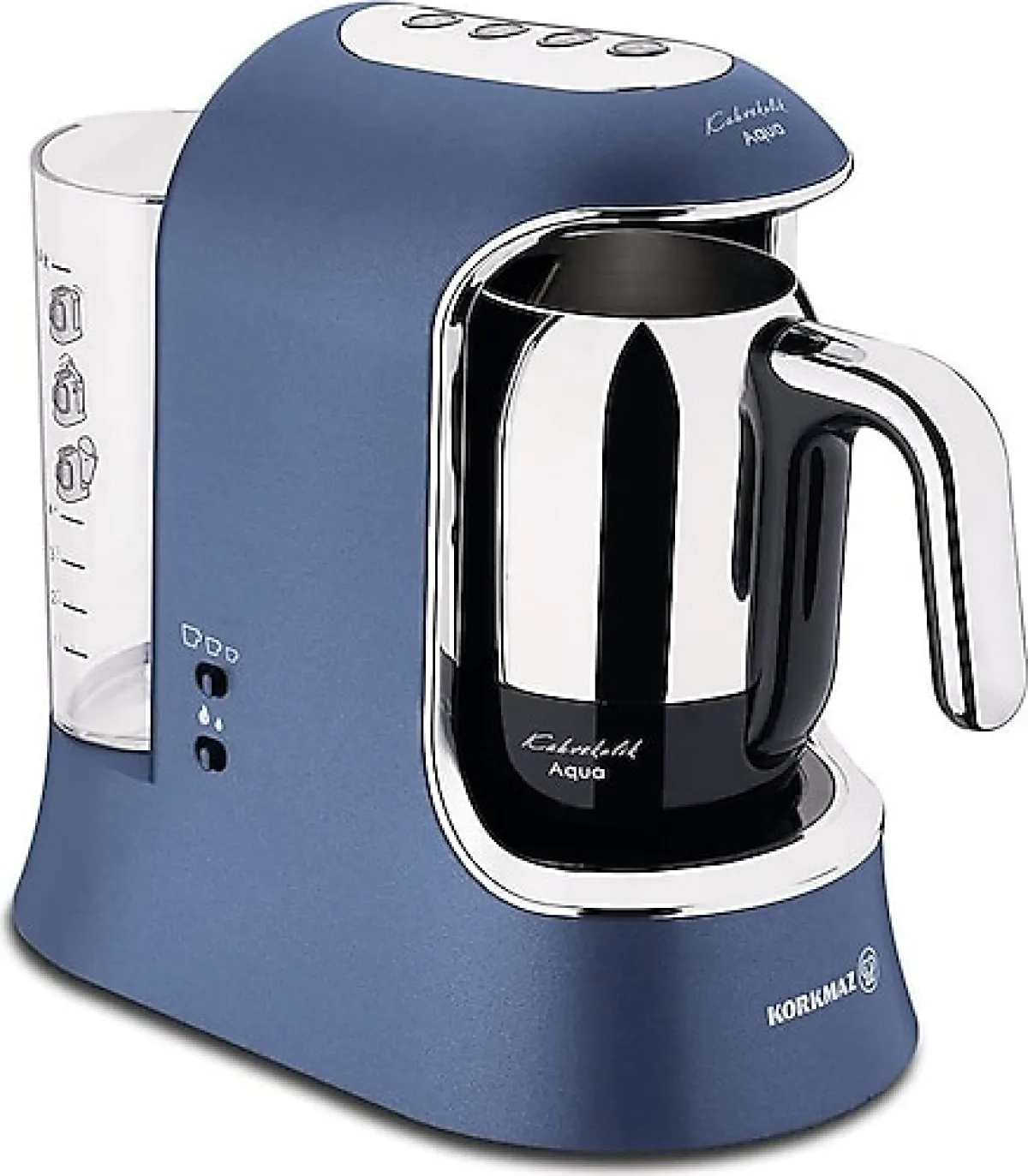 Korkmaz A862-03 Kahvekolik Aqua Azura/Krom Otomatik Türk Kahve Makinesi
