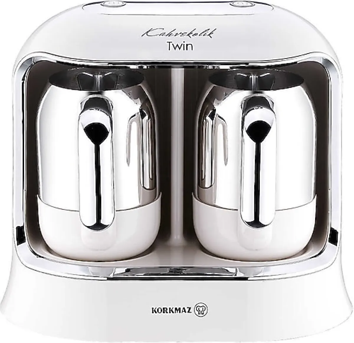 Korkmaz Kahvekolik A861-08 Twin Vanilya/Krom Türk Kahve Makinesi