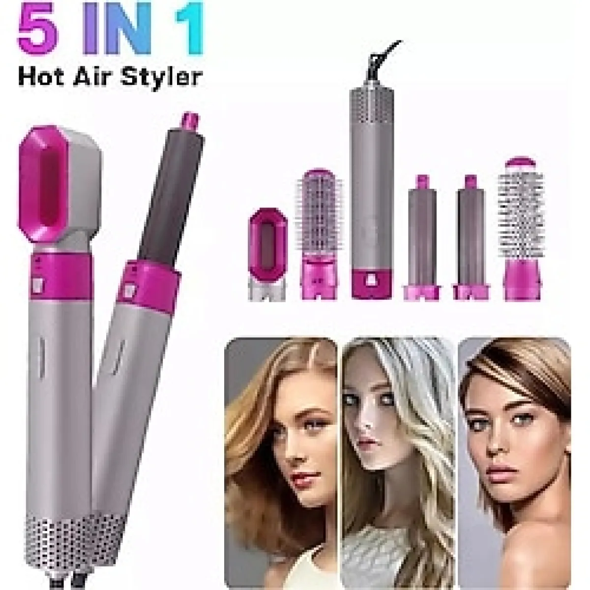 KosGrup 5'ın 1 Hot Aır Styler Orijinal Ürün Pro Hava Üflemeli Saç Şekillendirici