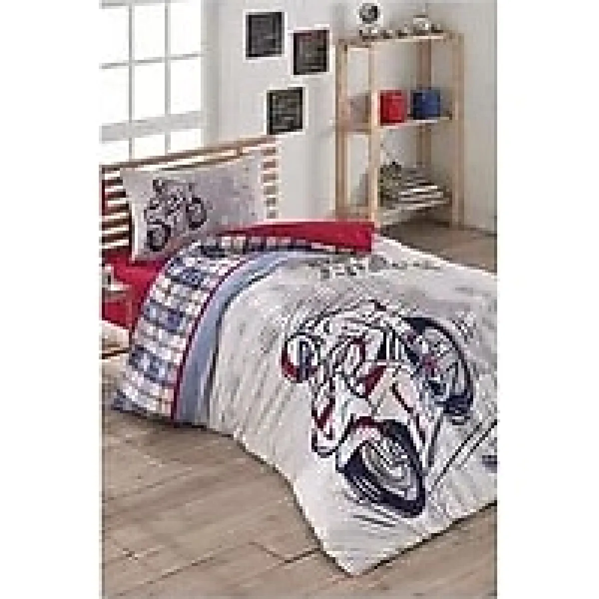 Kristal By Taç Taç By Kristal Tek Kişilik Ranforce Genç Odası Uyku Seti Storm-%100 Pamuk Kırmızı