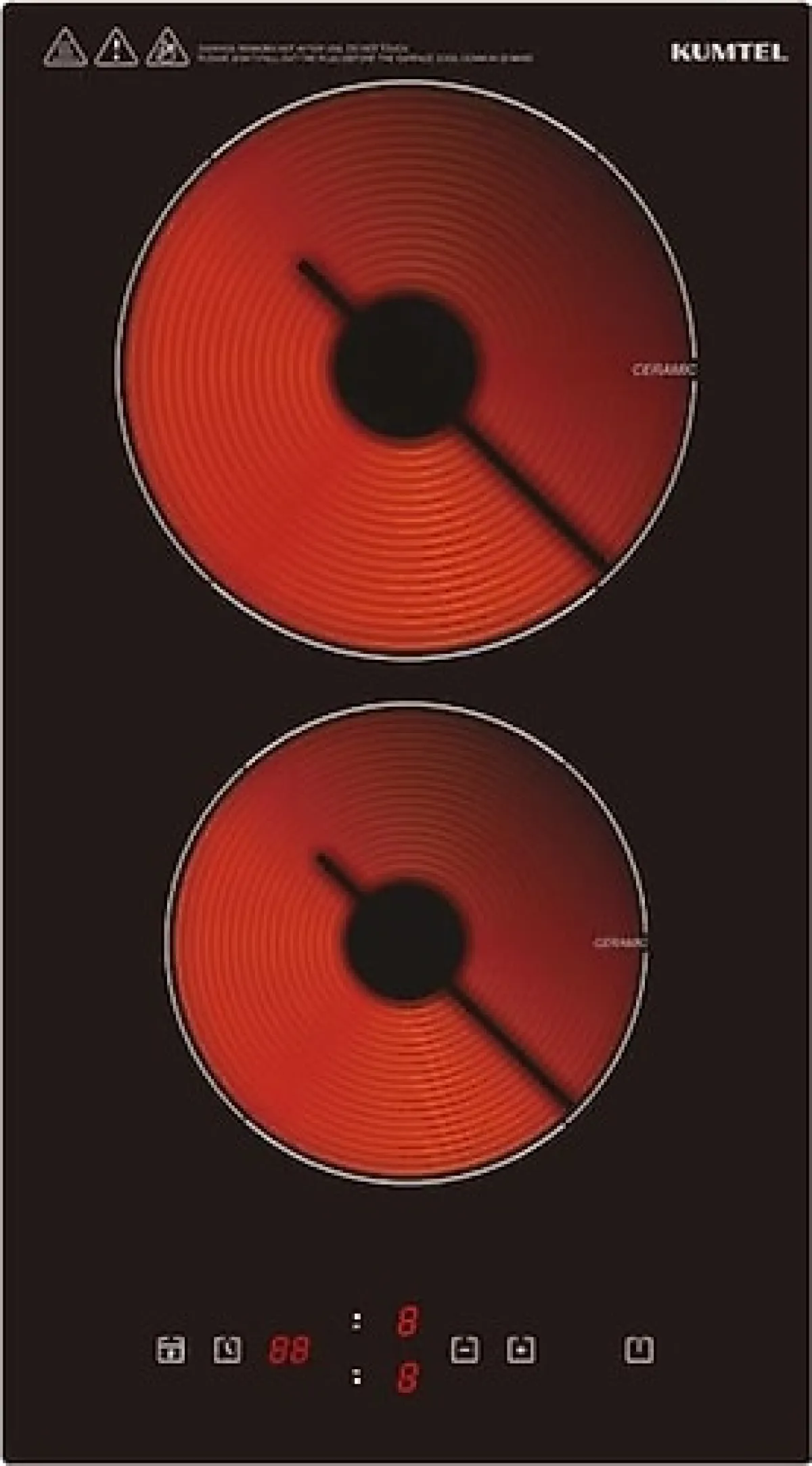 Kumtel HV3-02 İkili Vitroseramik Ankastre Domino Ocak