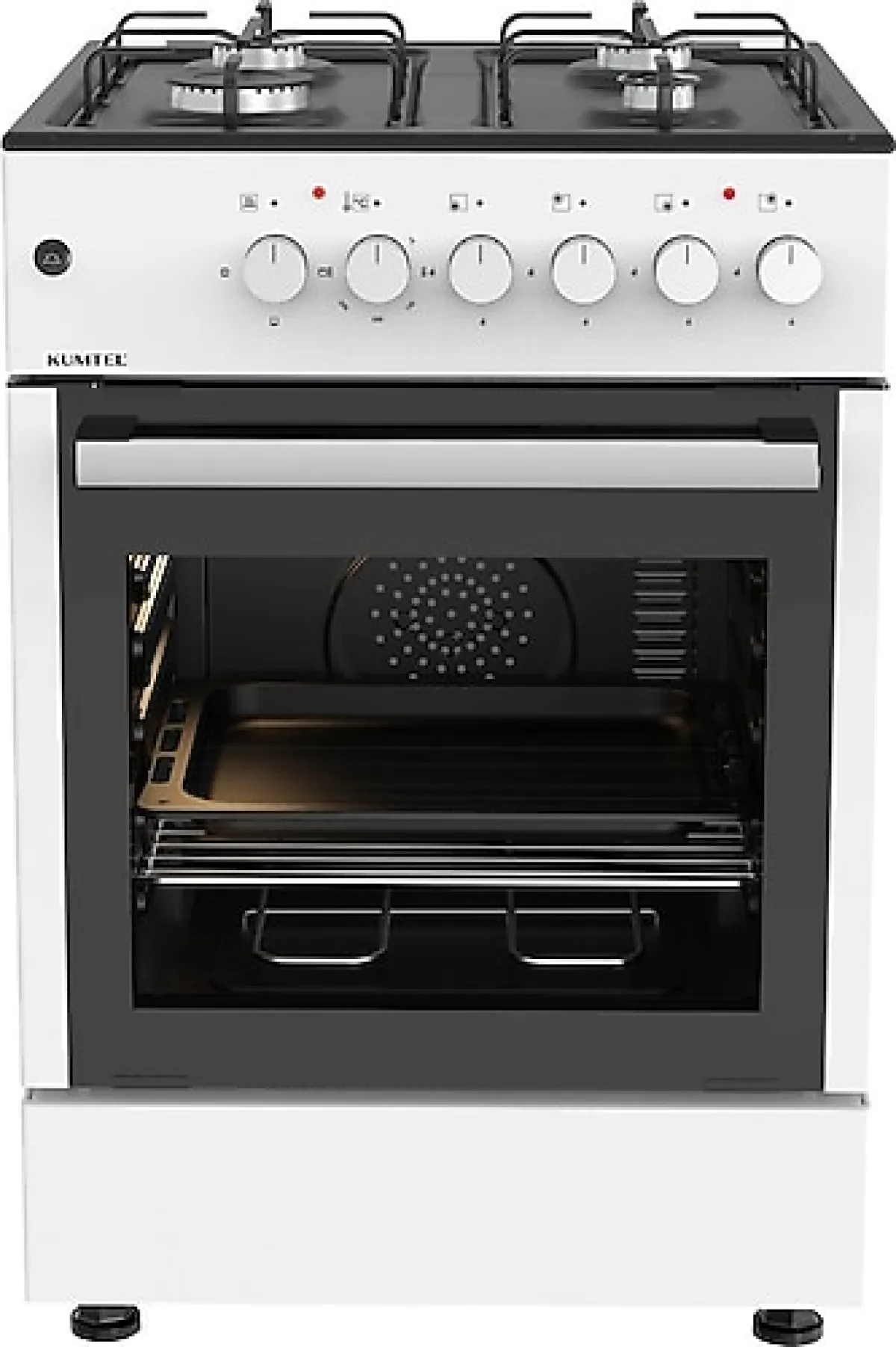 Kumtel LF662S-40 F Beyaz Tam Boy Ocaklı Fırın