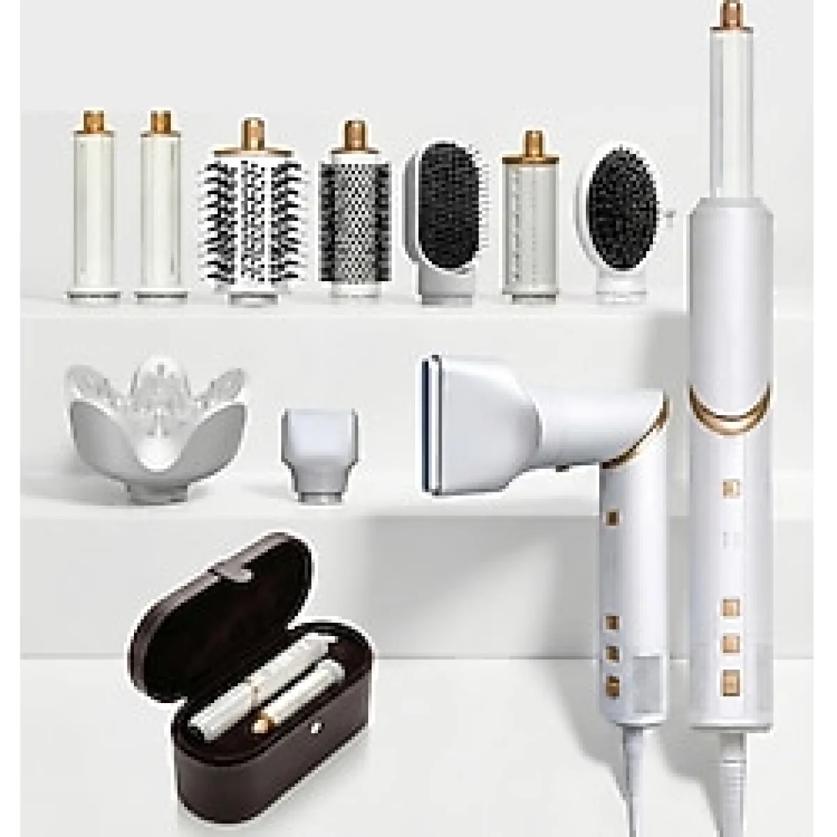 leeways 9 in 1 Profesyonel Saç Şekillendirici Seti - İyonik Kurutma, Düzleştirici Tarak, Maşa ve Hacim Veren