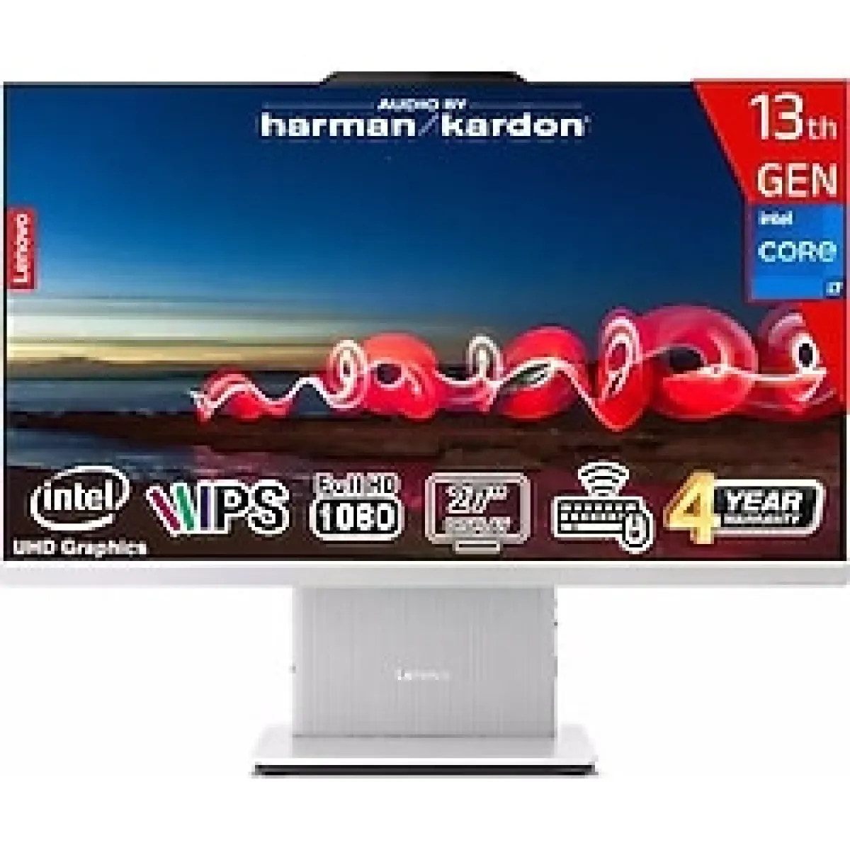 Lenovo Ideacentre Aıo 27IRH9 Intel Core I7-13620H 32GB Ddr5 1tb SSD Intel UHD Graphics 27 Fhd IPS Freedos F0HM004JTR-321 Kablosuz Klavye+Mouse Beyaz All In One Bilgisayar - Gri