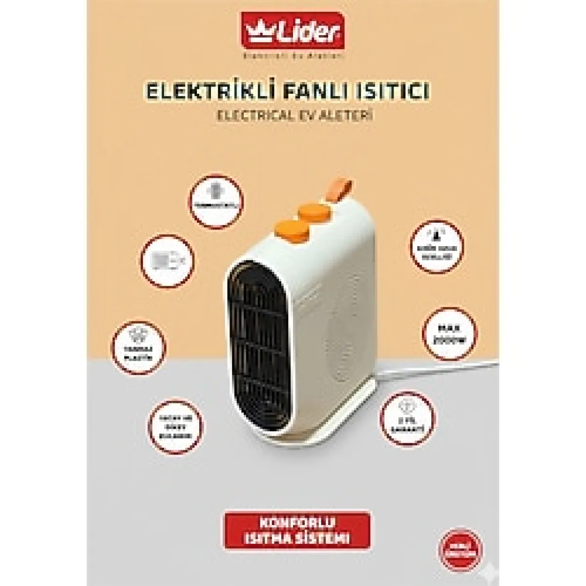 Lider Haus+ 2000 W Fanlı Isıtıcı