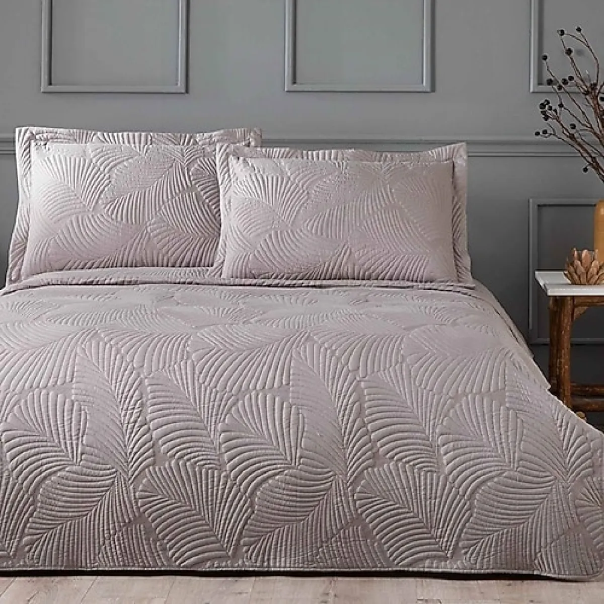 Linens Leaf Vizon Tek Kişilik Yatak Örtüsü Takımı