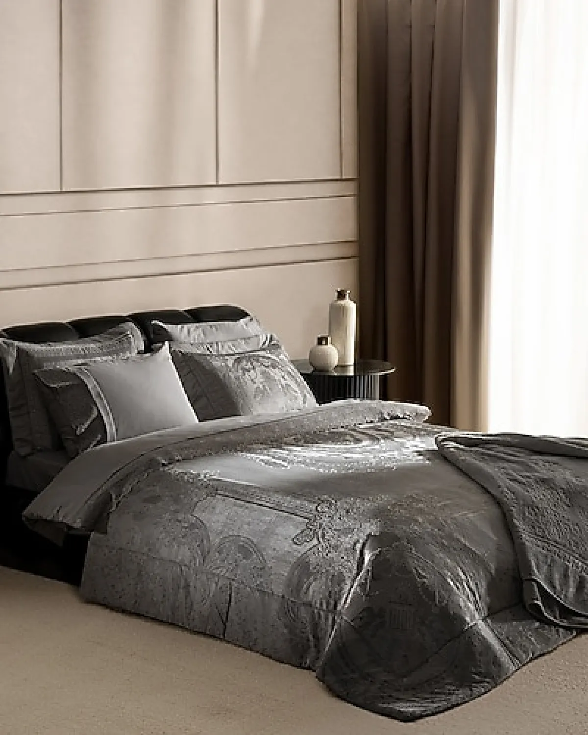 Madame Coco Roussillon Gri 8 Parça Çeyiz Seti