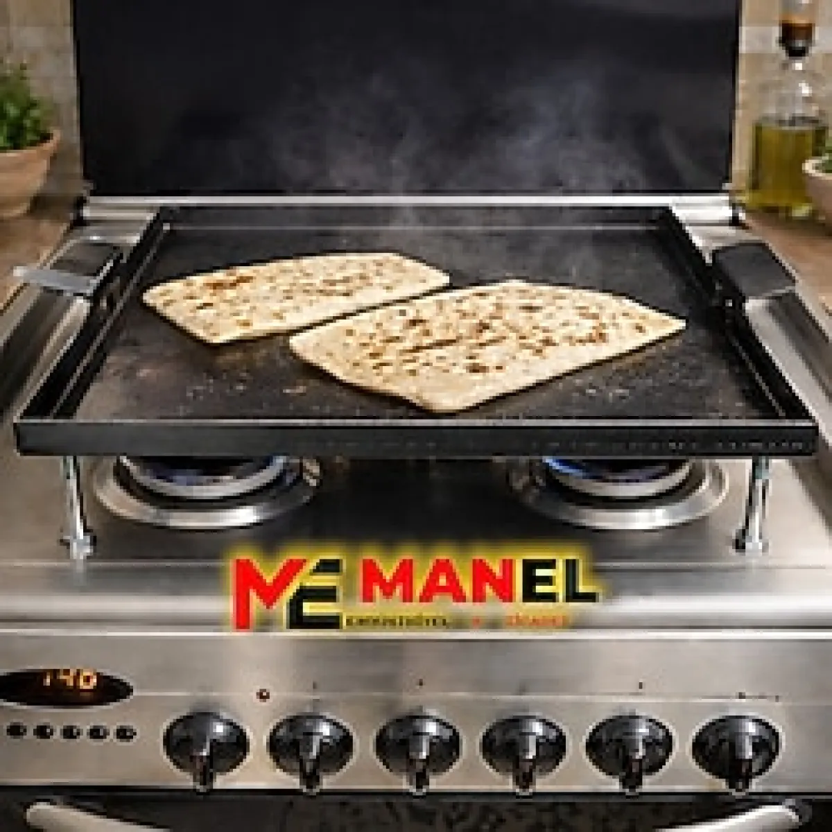 MANEL Profesyonel 2mm Ocak Üstü Sac Tava / Katmer, Gözleme ve Börek Tavası / Sac Izgara Tavası