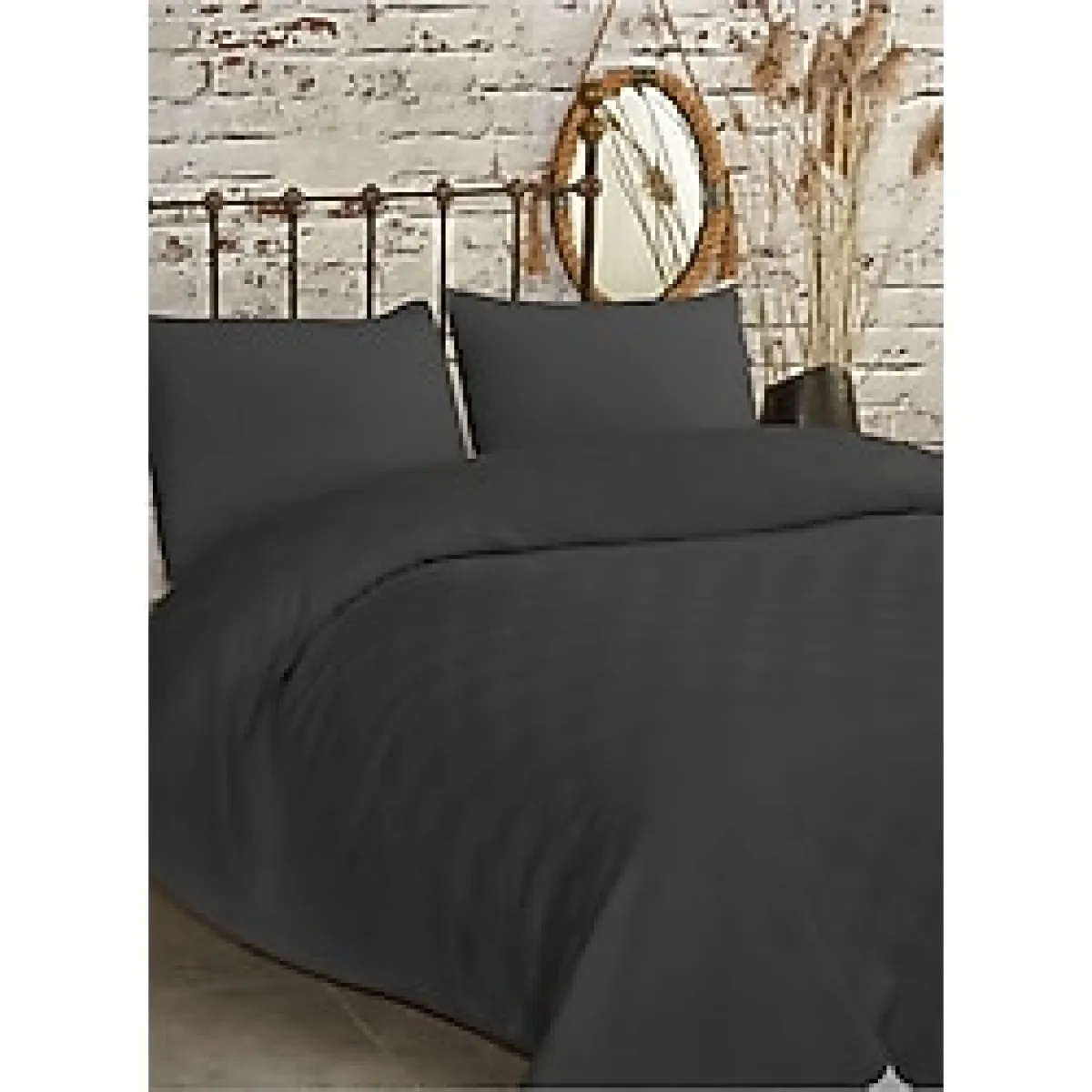 MELONIE Tek Kişilik Antrasit Dama Desenli Pike. Damalı Otel Pikesi 160x230 Antrasit