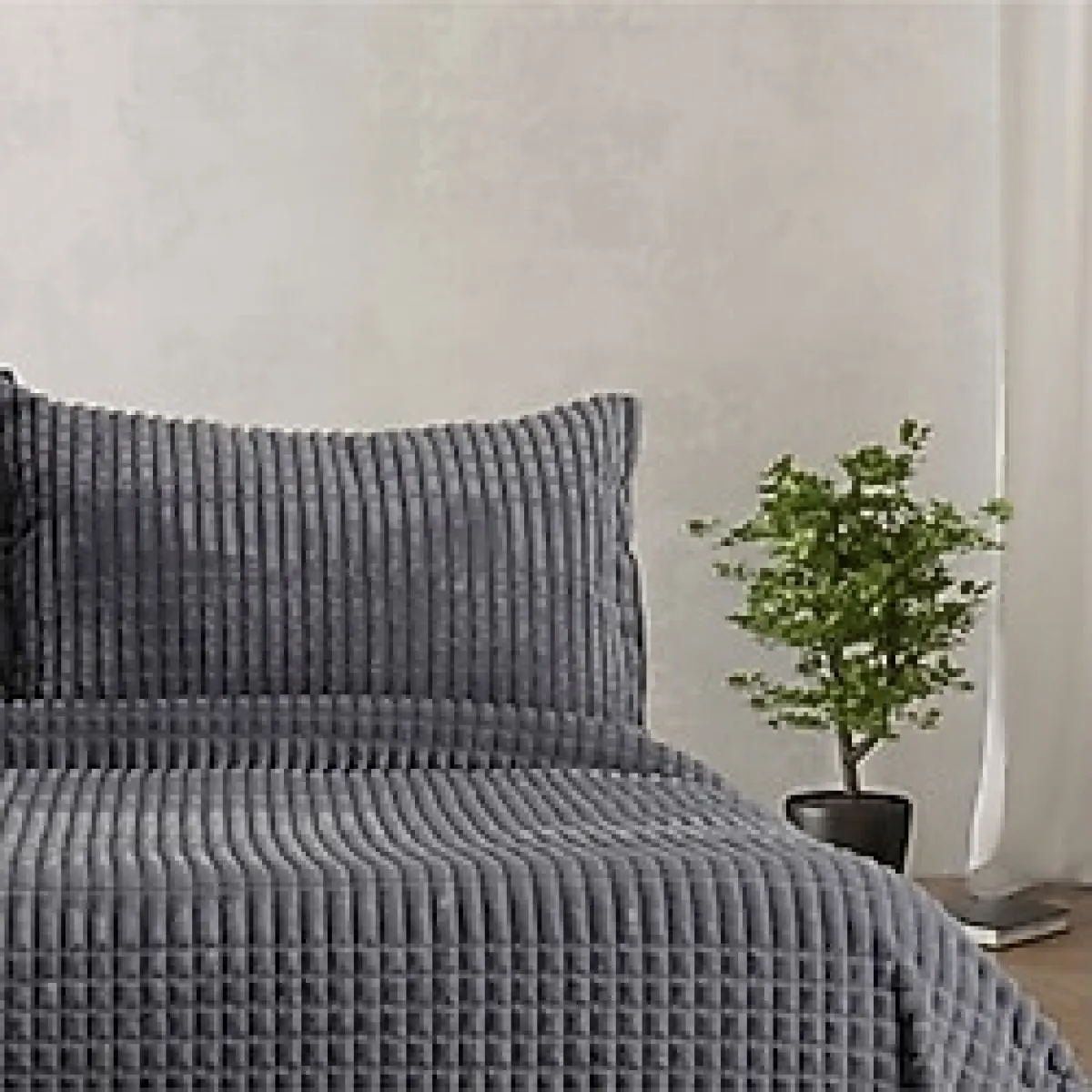 Merinos Modern Line Antrasit Siyah Tek Kişilik Yatak Örtüsü Takımı - 150 x 220 cm - Renkli