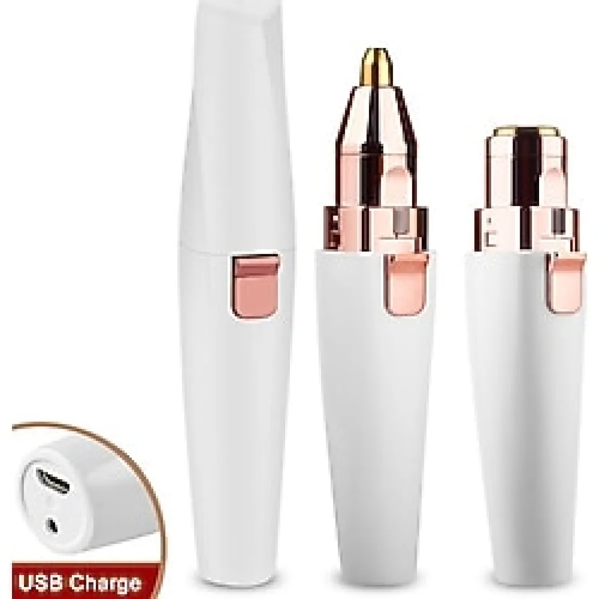 Mini Şık Tasarım Iki Başlı LED Işıklı Şarjlı Ruj Epilatör Kaş Düzeltici Kadın Epilasyon Tıraş Aleti