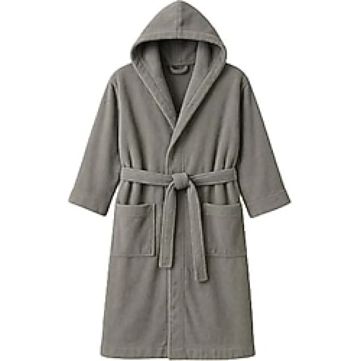 MODELHOME Pamuklu kapşonlu Gri renkli (L-XL-2XL-3XL-4XL-5xl-6xl) Büyük/Battal Beden Bornoz Gri 5XL Unisex