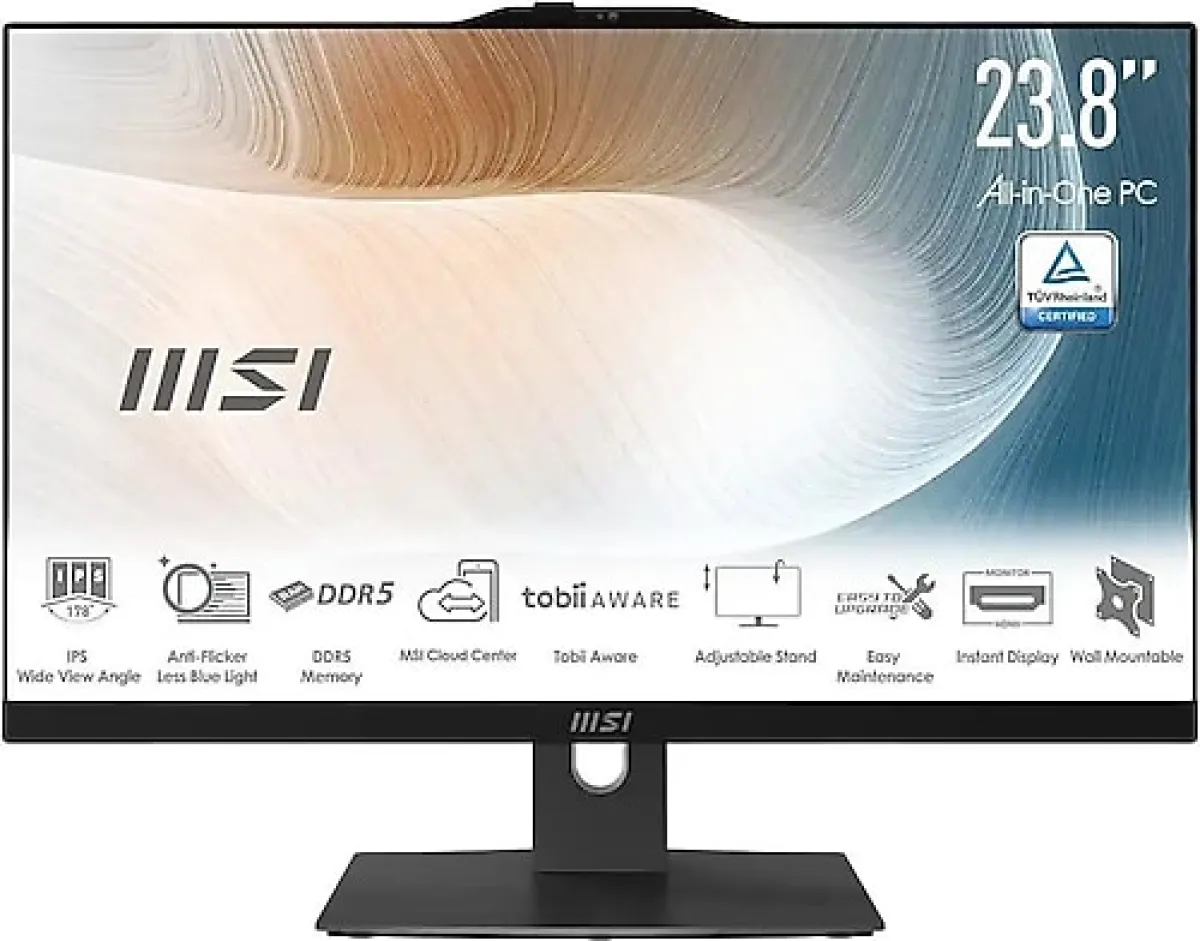 MSI Modern AM242P 1M-1815XTR Core 5 120U 8 GB 500 GB SSD Intel Graphics 23.8" Full HD All in One PC