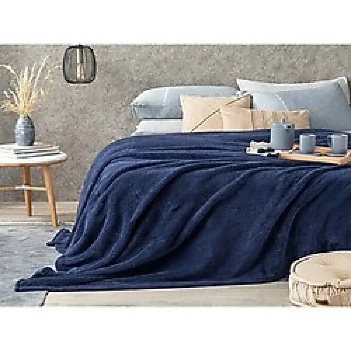 Mulberry Lacivert 170x230 cm Welsoft Tek Kişilik Battaniye