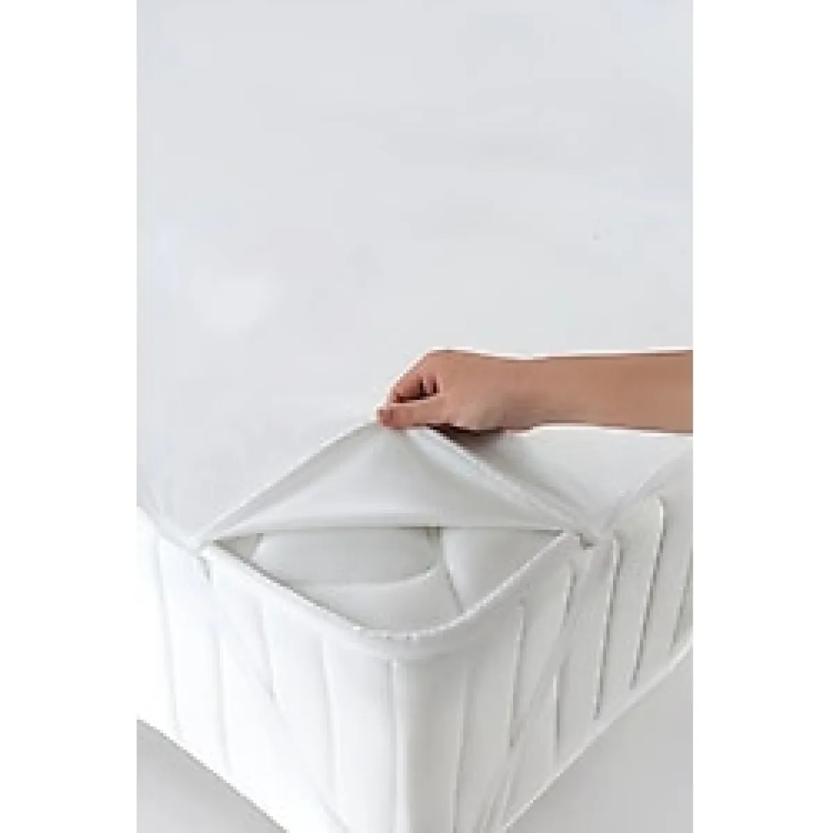 My Evilla Sıvı Geçirmez 4 Köşe Lastikli Alez Tek Kişilik Beyaz Renk Yatak Koruyucu - 100 x 200 cm