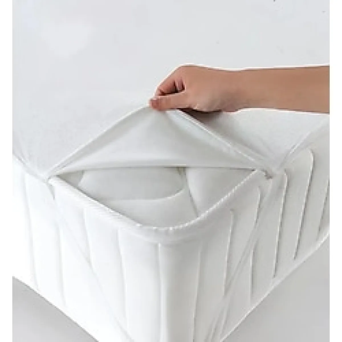 My Evilla Sıvı Geçirmez 4 Köşe Lastikli Alez Tek Kişilik Beyaz Renk Yatak Koruyucu