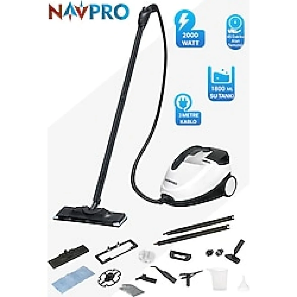 navpro Çok Fonksiyonlu Buharlı Temizlik Makinası - Buharlı Temizleyici
