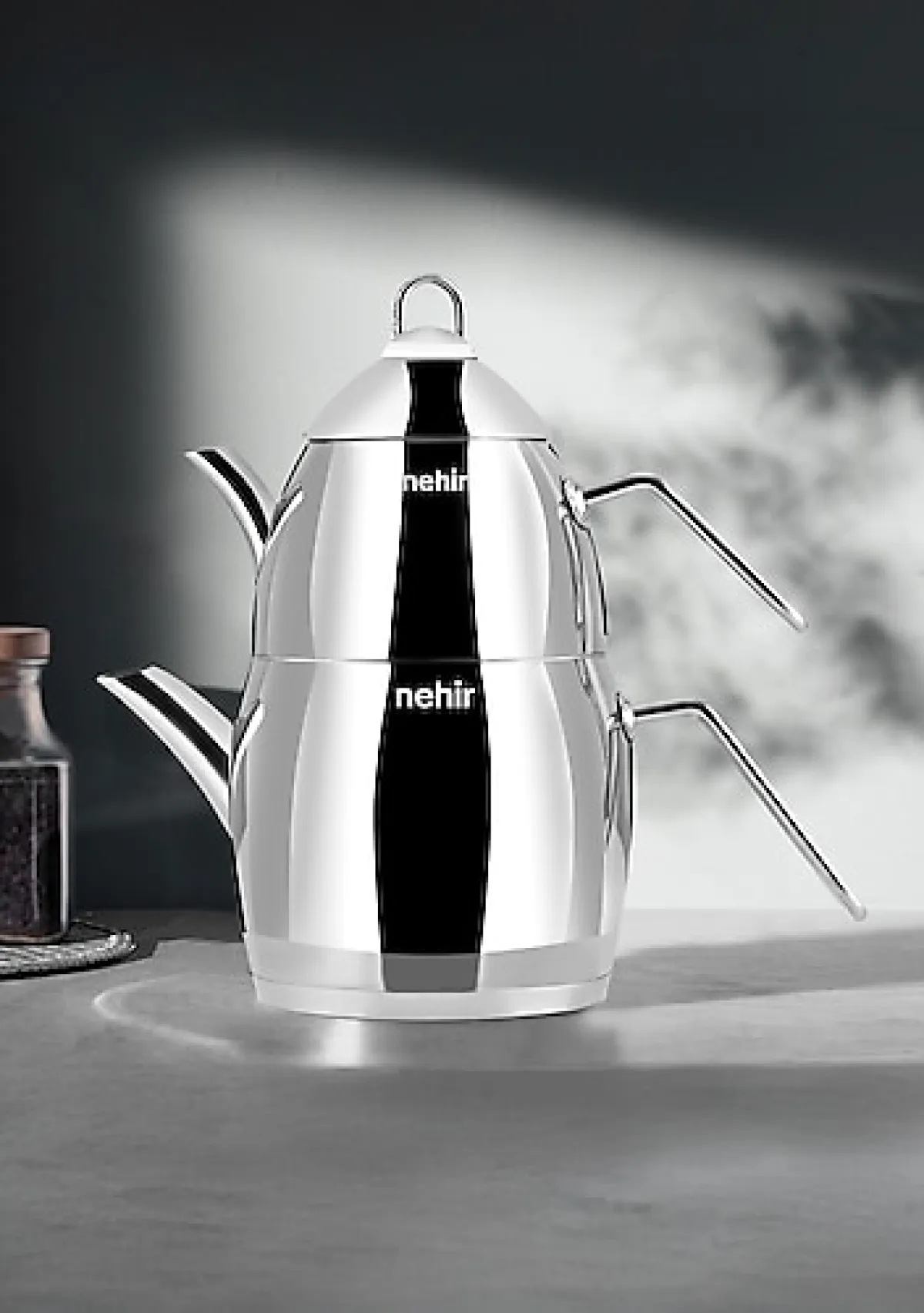 Nehir Florina Midi Boy Çelik Çaydanlık Takımı