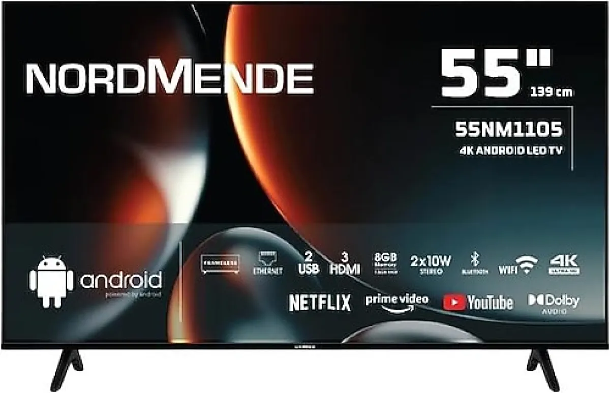 Nordmende 55NM1105 Frameless 4K Ultra HD 55" 140 Ekran Uydu Alıcılı Android Smart LED TV