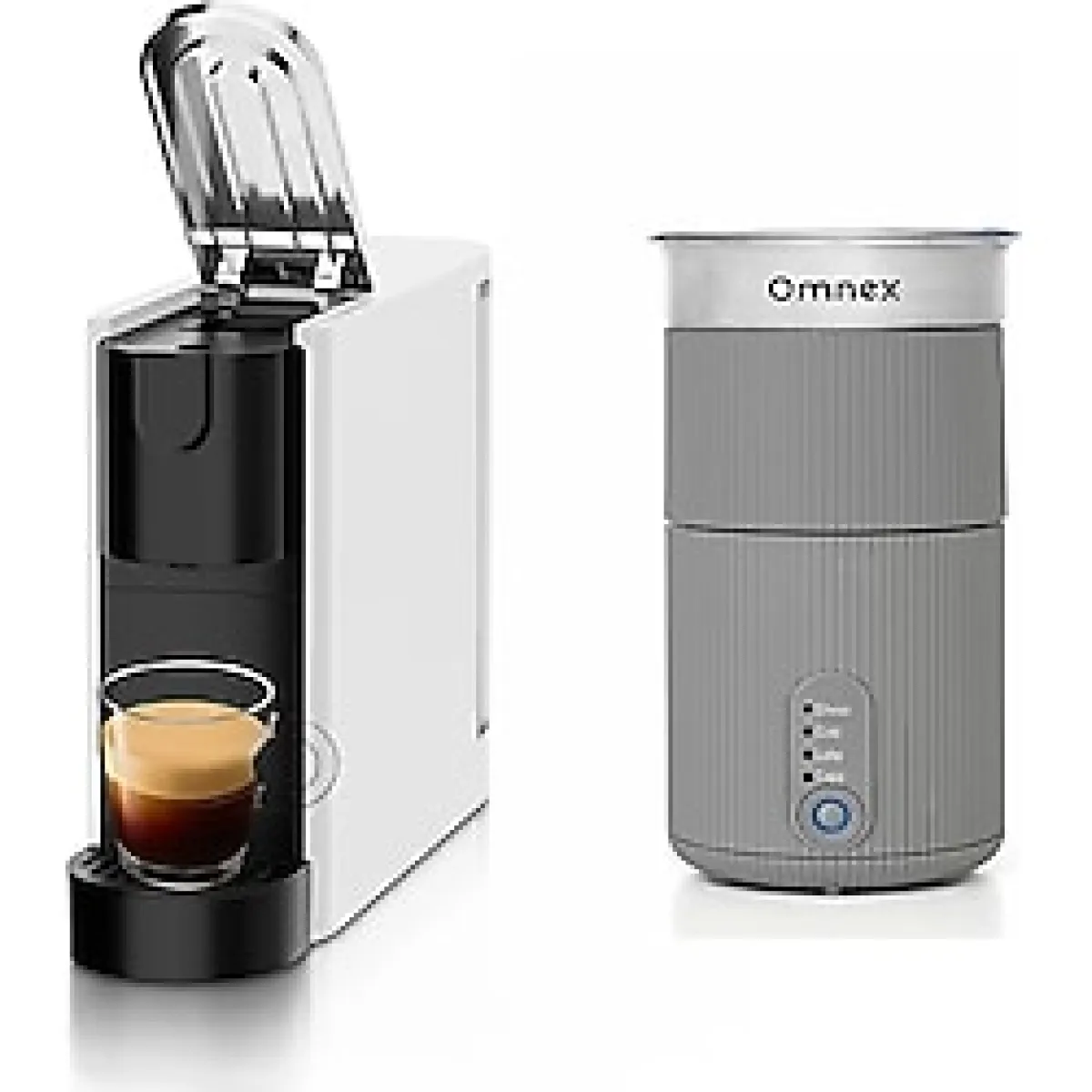 Ox-Pro Kapsüllü Espresso Makinesi Beyaz & Swifo Max Süt Köpürtücü