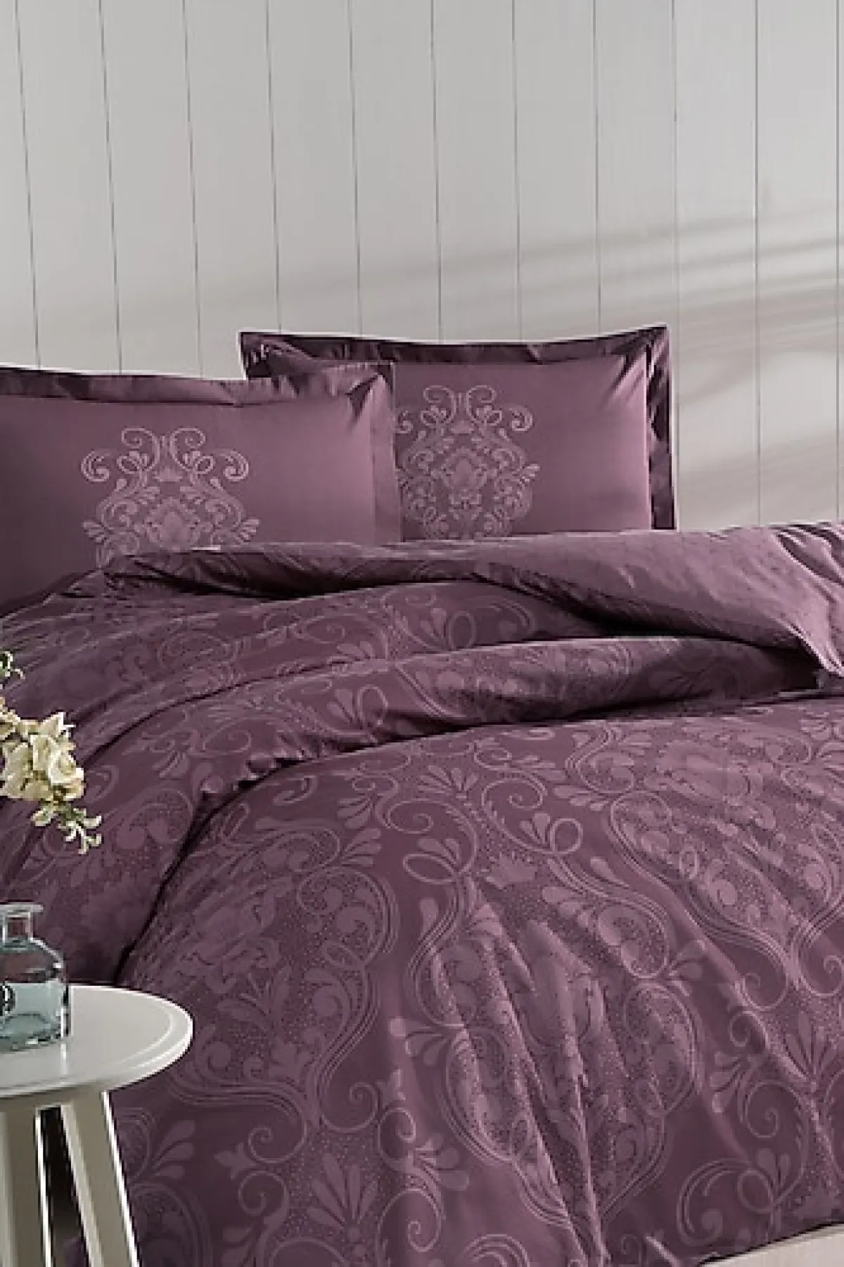 Özdilek Antico Mürdüm Pamuk Çift Kişilik Nevresim Takımı