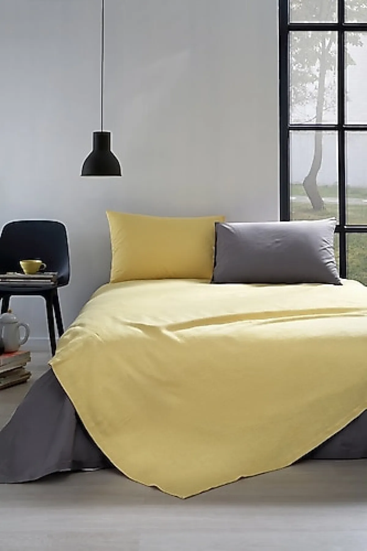 Özdilek Colormix Çift Kişilik Pike Takımı Hardal-Antrasit