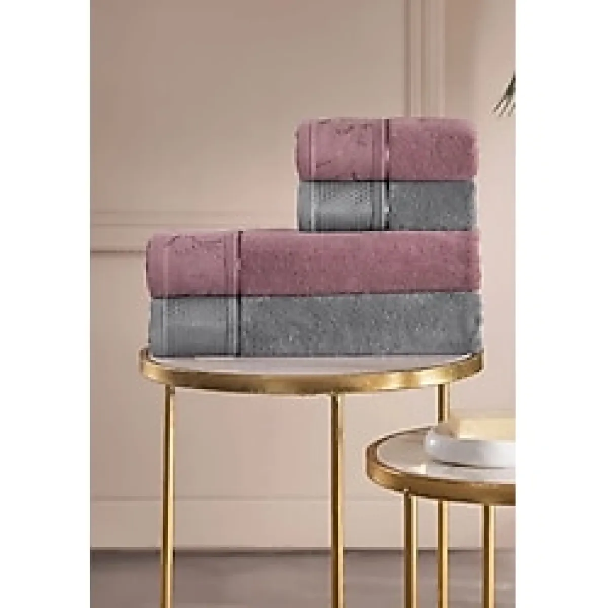 Özdilek Dıtsy Best Set Hamam Takımı Mürdüm - Antrasit.